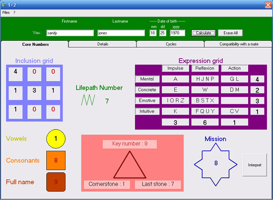 Numerology software