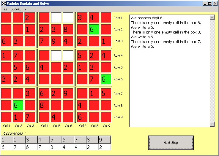 Sudoku Explain and Solve Screen shot